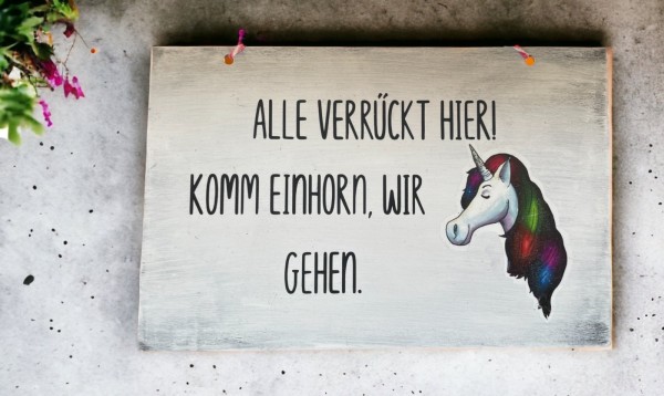 Holzschild "Einhorn"